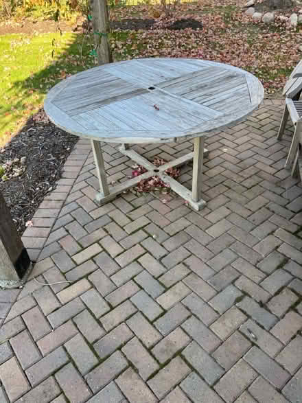 Photo of free Wood patio furniture-Table 4 chairs (Victoria, MN) #1