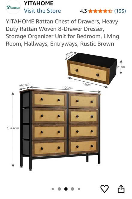 Photo of free Chest of 8 drawers (BA2) #4