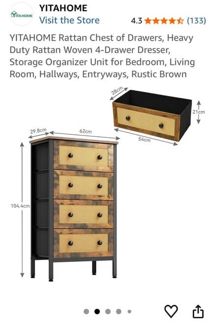Photo of free Chest of 4 drawers (BA2) #3