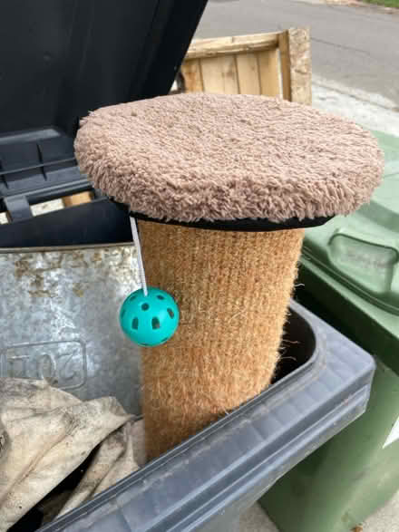 Photo of free Cat Climb Tower Galvanized Bucket (35 Martens Blvd, San Rafael) #1