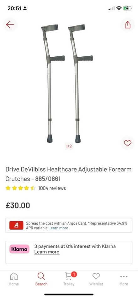 Photo of free Pair of crutches (Higham Hill E17) #1
