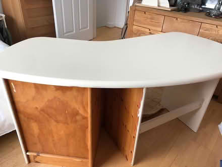 Photo of free Wooden kidney shaped desk (Stillorgan/Blackrock Co Dublin) #4