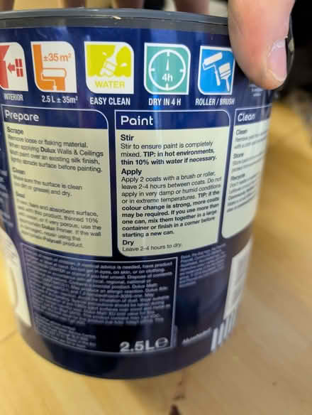 Photo of free Dulux overtly olive 2.5l pretty much full (Kidlington OX5) #2