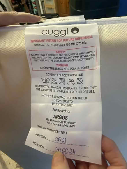 Photo of free Cot mattress (Glasgow G77) #2