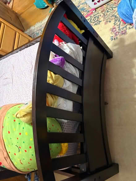 Photo of free Solid dark wood twin bed (Winfield by cdh) #4