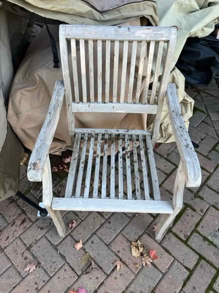 Photo of free Wood patio furniture-Table 4 chairs (Victoria, MN) #4