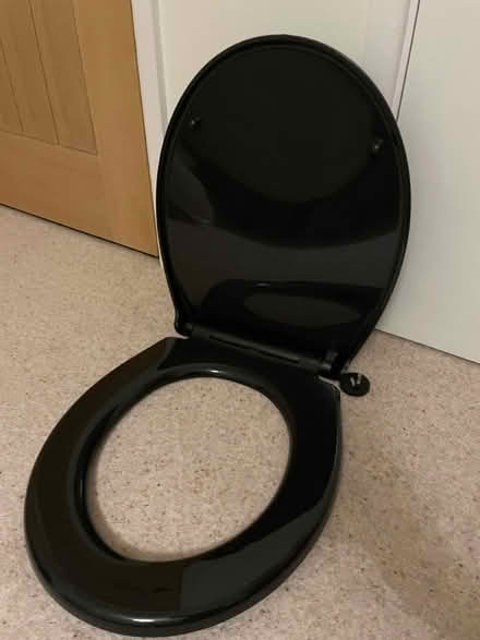 Photo of free Black plastic toilet seat (Fen Drayton CB24) #1
