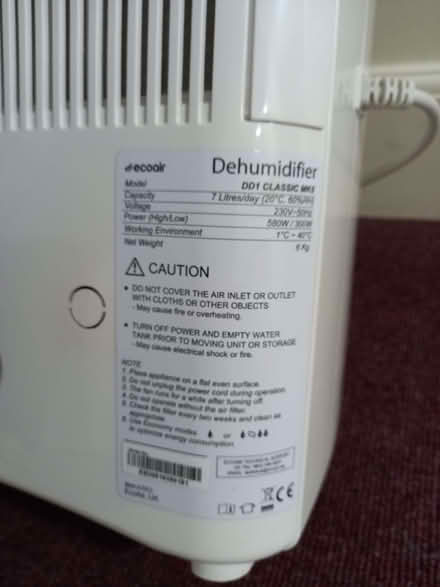 Photo of free Dehumidifier (CT10) #2