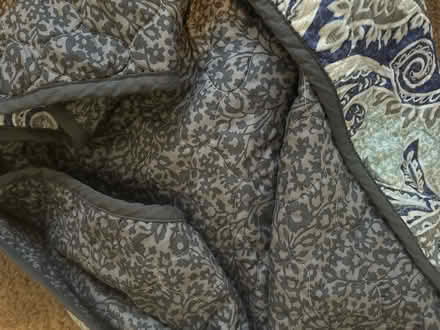 Photo of free Queen-size blue, aqua, & gray quilt (Hollywood, MD) #3