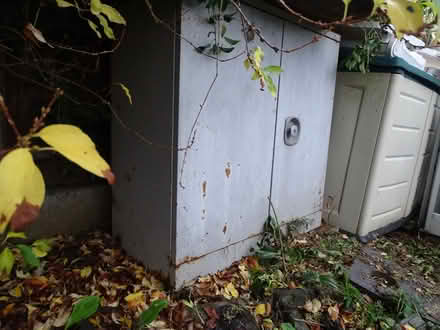 Photo of free Grey metal cabinet, ideal garage/shed storage (Tolworth KT5) #1