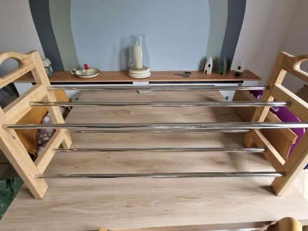 Photo of free Wood and metal extendable shoe rack (Spinney Hill) #1