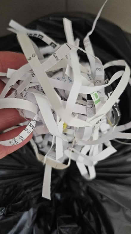 Photo of free Shredded into strips from A4 paper, two bin bags (Townsend AL3) #1