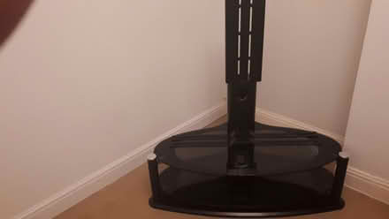 Photo of free Attractive Oval Black Glass TV Stand, With Cable Management (Cressex HP12) #1