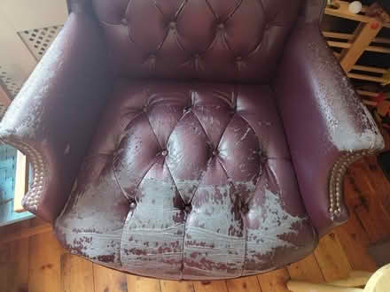 Photo of free Captain's chair - burgandy (Downham) #3