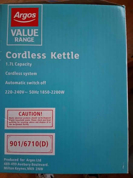 Photo of free Argos kettle (Hitchin SG5) #2
