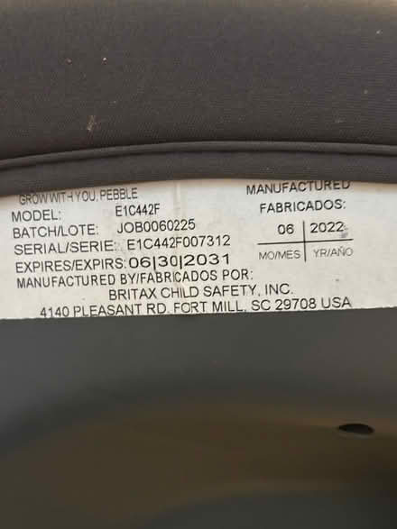 Photo of free Car seat Britax (Capitol Hill) #4