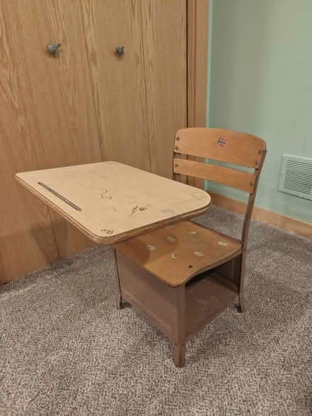 Photo of free Small school desk (Ann Arbor NE) #2