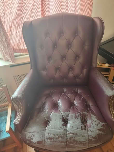 Photo of free Captain's chair - burgandy (Downham) #2