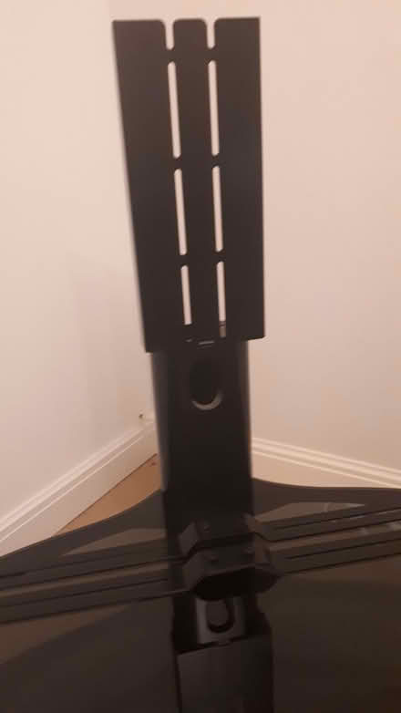 Photo of free Attractive Oval Black Glass TV Stand, With Cable Management (Cressex HP12) #2