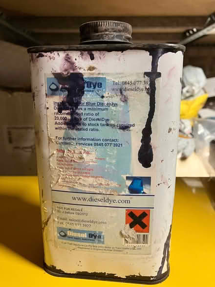 Photo of free Diesel dye blue. (Wadsley Bridge S5) #1