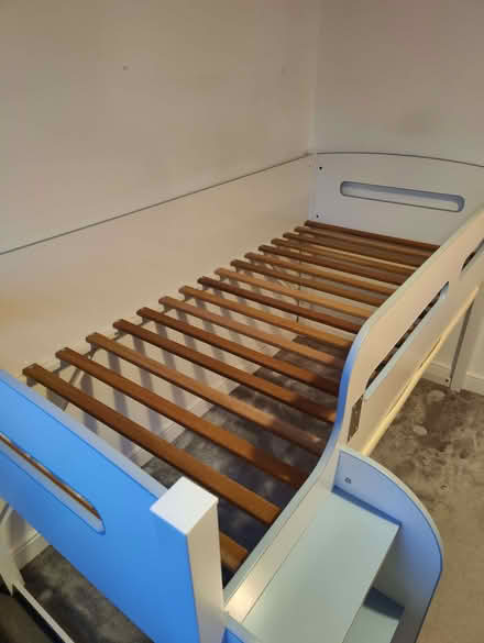 Photo of free Cabin mid sleeper bed, with desk and shelves (Dickens Heath B90) #1