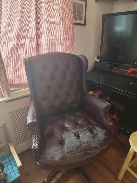 Photo of free Captain's chair - burgandy (Downham) #1
