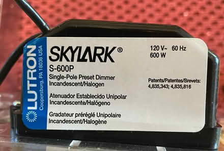 Photo of free Dimmer - INCANDESCENT/HALOGEN ONLY (Albany/N. Berkeley) #2