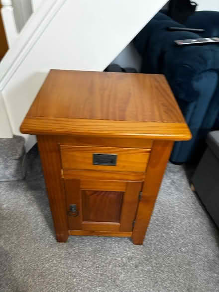 Photo of free Oak small cupboard/bedside table (Sabden) #1