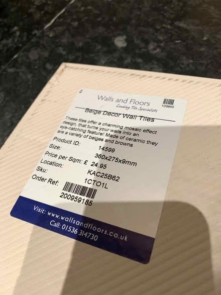 Photo of free Single beige colour tile sample (Croydon centre CR0) #2