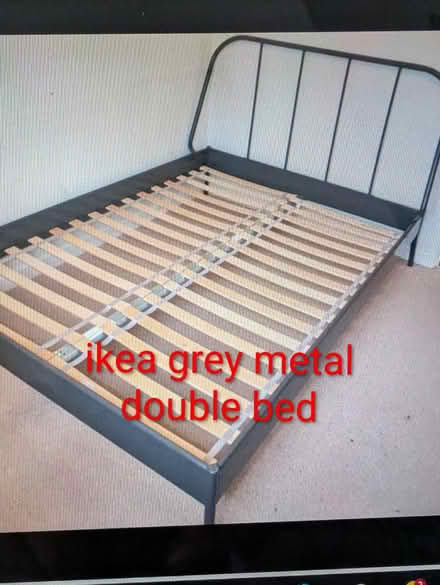 Photo of free Ikea metal double bedframe (Oakwood, LS8) #1