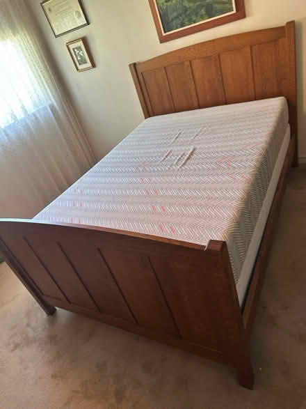 Photo of free Oak Bed with near new Mattress (Birchmount and Lawrence) #1