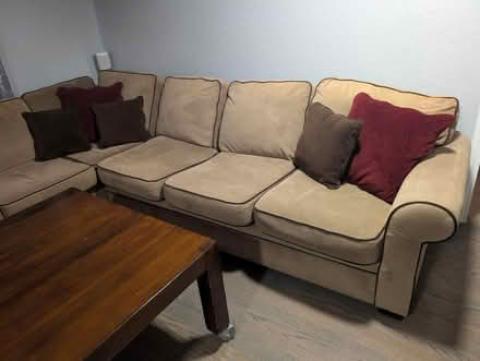 Photo of free 10'x10' L-Shaped Couch (East Danville) #1