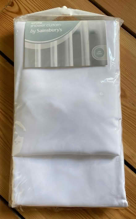 Photo of free New shower curtain (white) & rings (Honor Oak SE23) #2