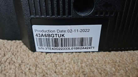 Photo of Hisense 43" TV for parts (Surrey Heath GU15) #1