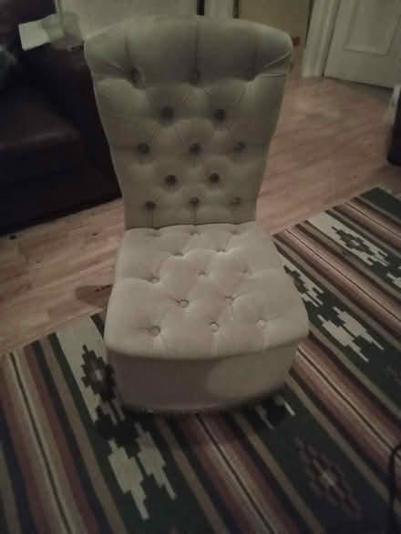 Photo of free Grey velour dresser chair (Leeds LS7) #1