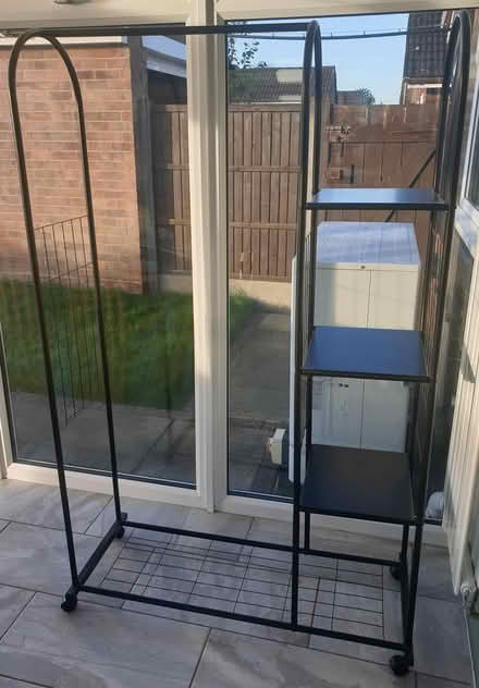 Photo of free Black Metal Clothes Rail-Shelves (Bracebridge Heath) #2
