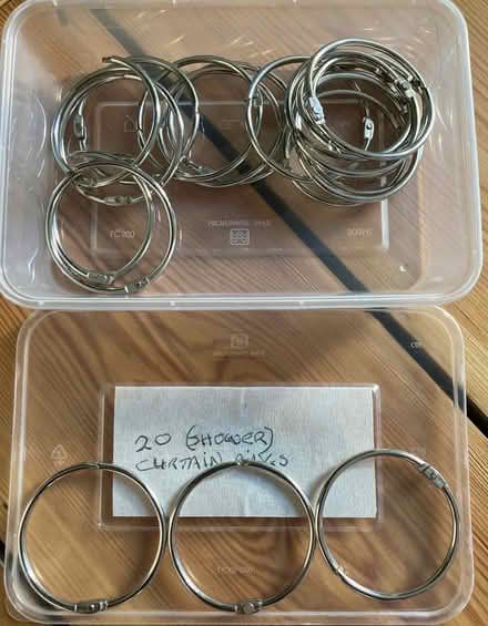 Photo of free New shower curtain (white) & rings (Honor Oak SE23) #3