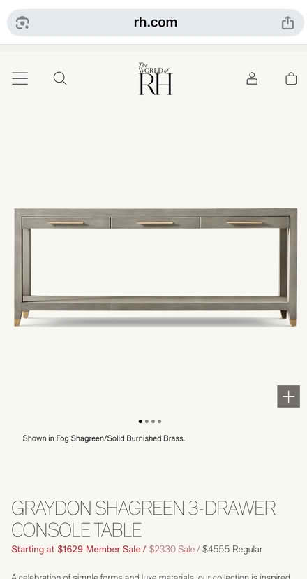Photo of free RH 3 Drawer Console Table Stingray (Newport Beach 92660) #1