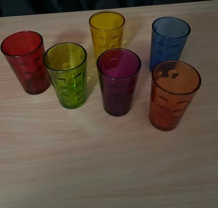 Photo of free 6 small coloured glass tumblers (Brighton BN2 6) #1