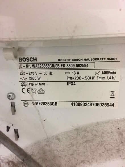 Photo of free Bosch Washing Machine in Working Condition (Stoke Prior HR6) #3