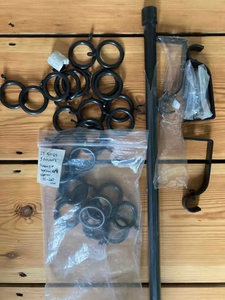 Photo of free Black extendable curtain rod & brackets & rings (Honor Oak SE23) #1