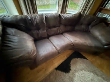 Photo of free Large brown curved corner sofa (New Brighton CH45) #2