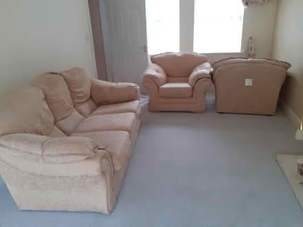Photo of free Cream 3 piece suite sofa armchairs (Frome BA113HY) #1