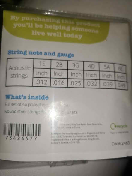 Photo of free Set of 6 Steel strings for acoustic guitar (Totteridge HW HP13) #2