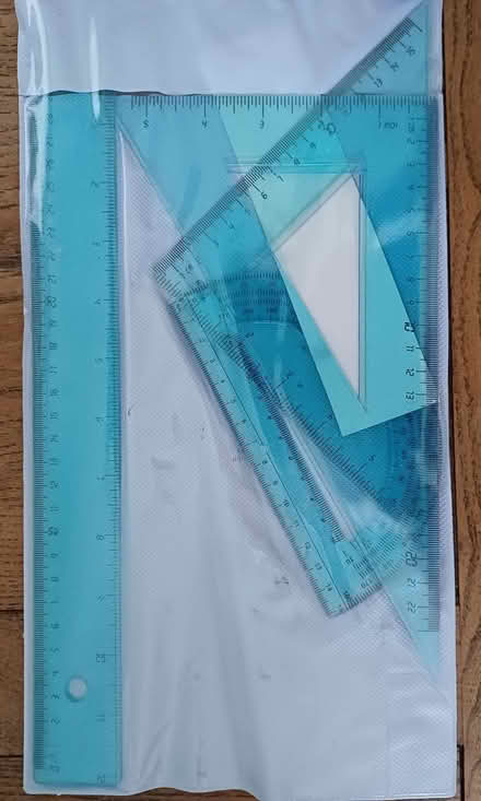 Photo of free Protractor, triangles and ruler set. (Chichester PO19) #1