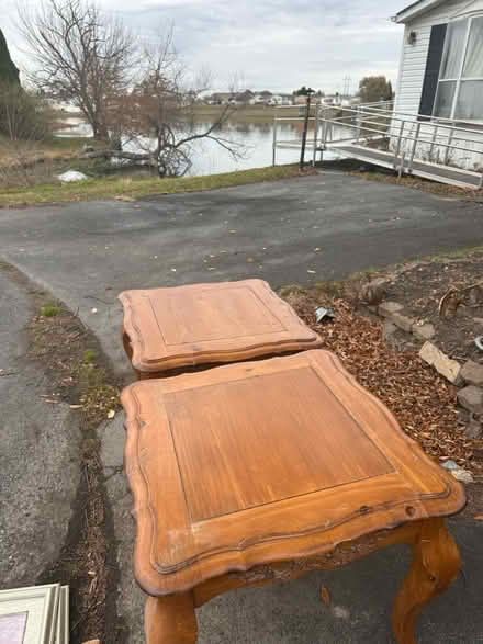 Photo of free Two solid wood end tables (Regency Lakes, Winchester) #3