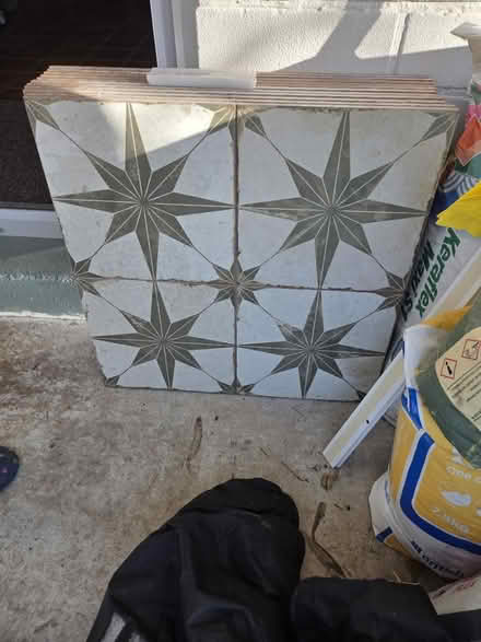Photo of free Green & cream star floor tiles, new (Preston PR1) #1