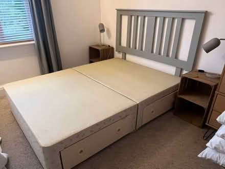 Photo of free Double divan bed Inc headboard (Crosspool S10) #1