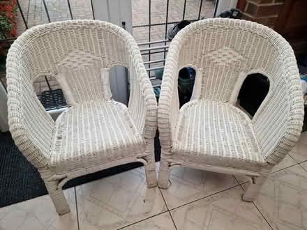 Photo of free Two white wicker/rattan chairs (CT18) #1