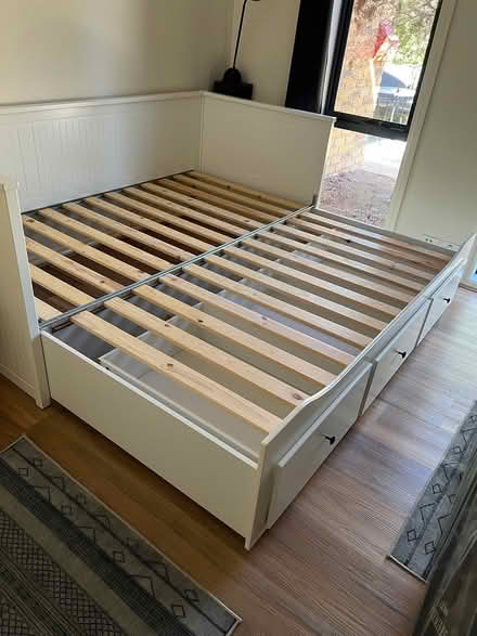 Photo of free IKEA white wood framed bed (Ngunnawal) #1